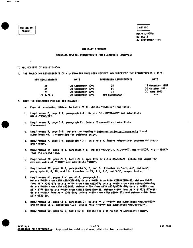 MIL STD Standard General Requirements For Electronic Equipment 1994